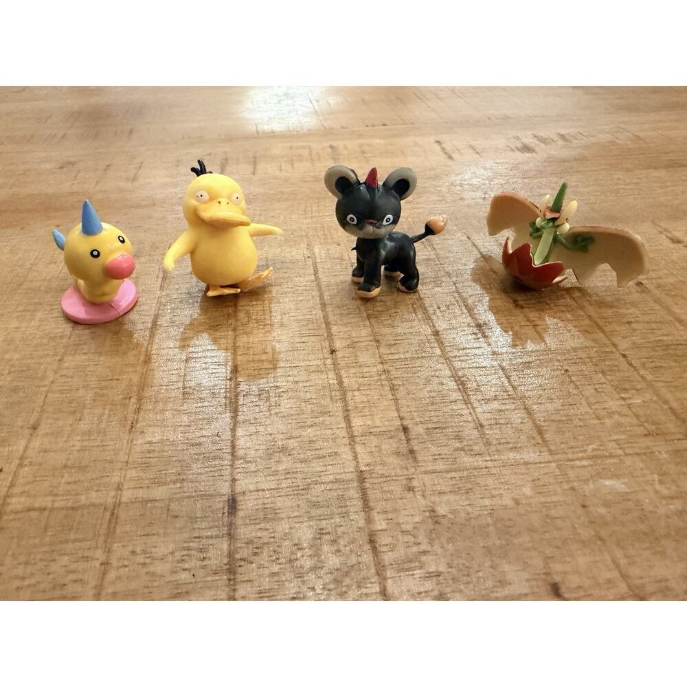 Nintendo Tomy Pokemon Figures Lot Of 4 Flapple Litleo Psyduck and Weedle
